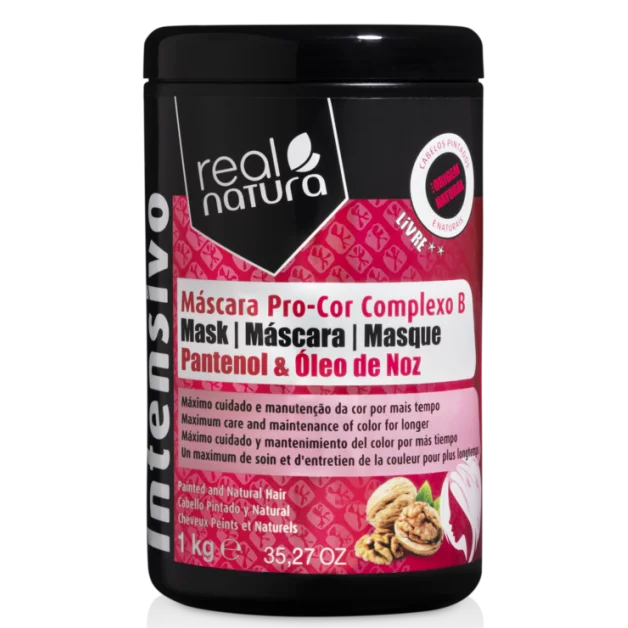 Masque pour la Protection de la Couleur - Pro-Cor Complexo B - Panthénol et Huile de Noix - Real Natura 1kg