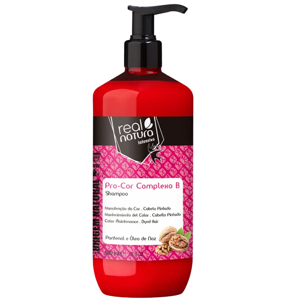 Shampoing pour la Protection de la Couleur - Pro-Cor Complexo B - Panthénol et Huile de Noix - Real Natura 500ml